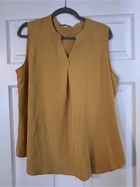 Sleeveless V-Neck Mustard Women’s Top